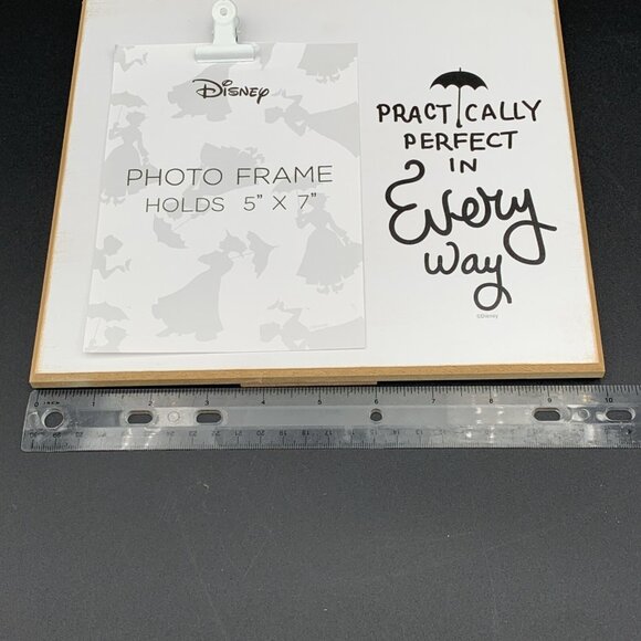 Disney Photo Frame 5” X 7” Mary Poppins Quote Wooden Back Stand New - Picture 3 of 4